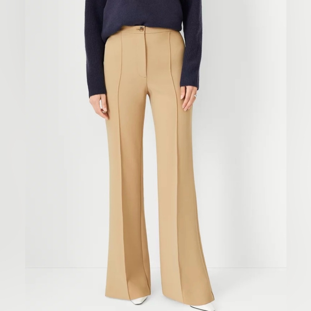 Ann Taylor Flare Trouser Pant In Double Crepe